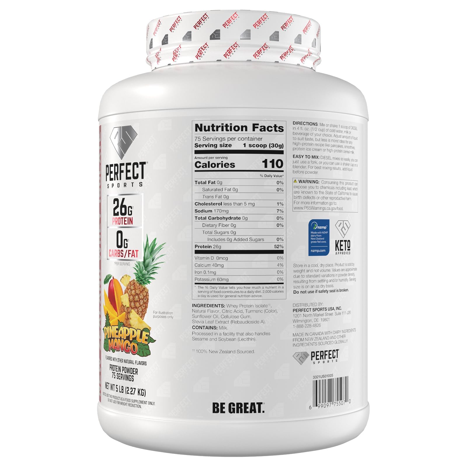 Serving with pineapple mango flavor evokes tropical refreshment and focus.