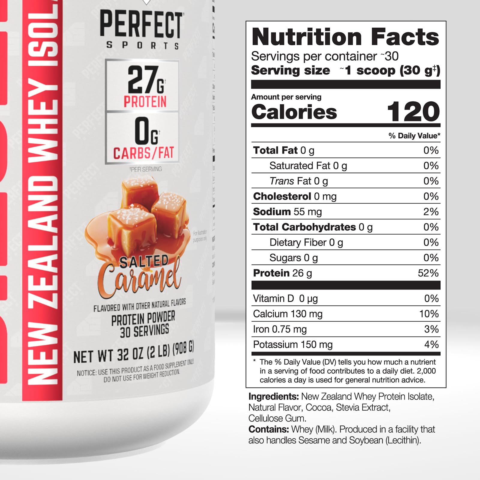 Diesel NZ whey isolate grass-fed dairy source highlighted on packaging for premium protein