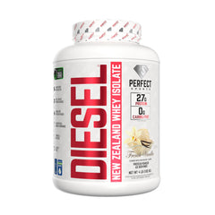 Perfect Sports Diesel whey bottle pour for a smooth post-workout recovery shake.