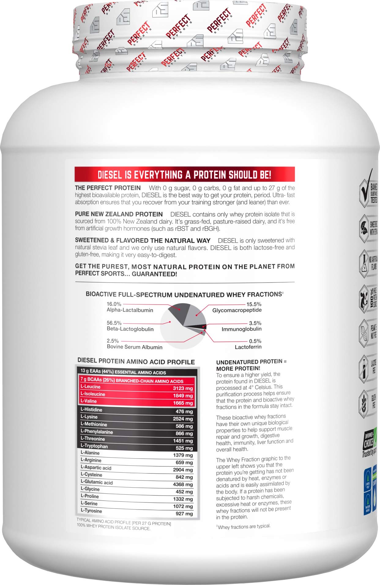 Perfect Sports Diesel banana shake image demonstrates creamy texture ideal for post-workout recovery