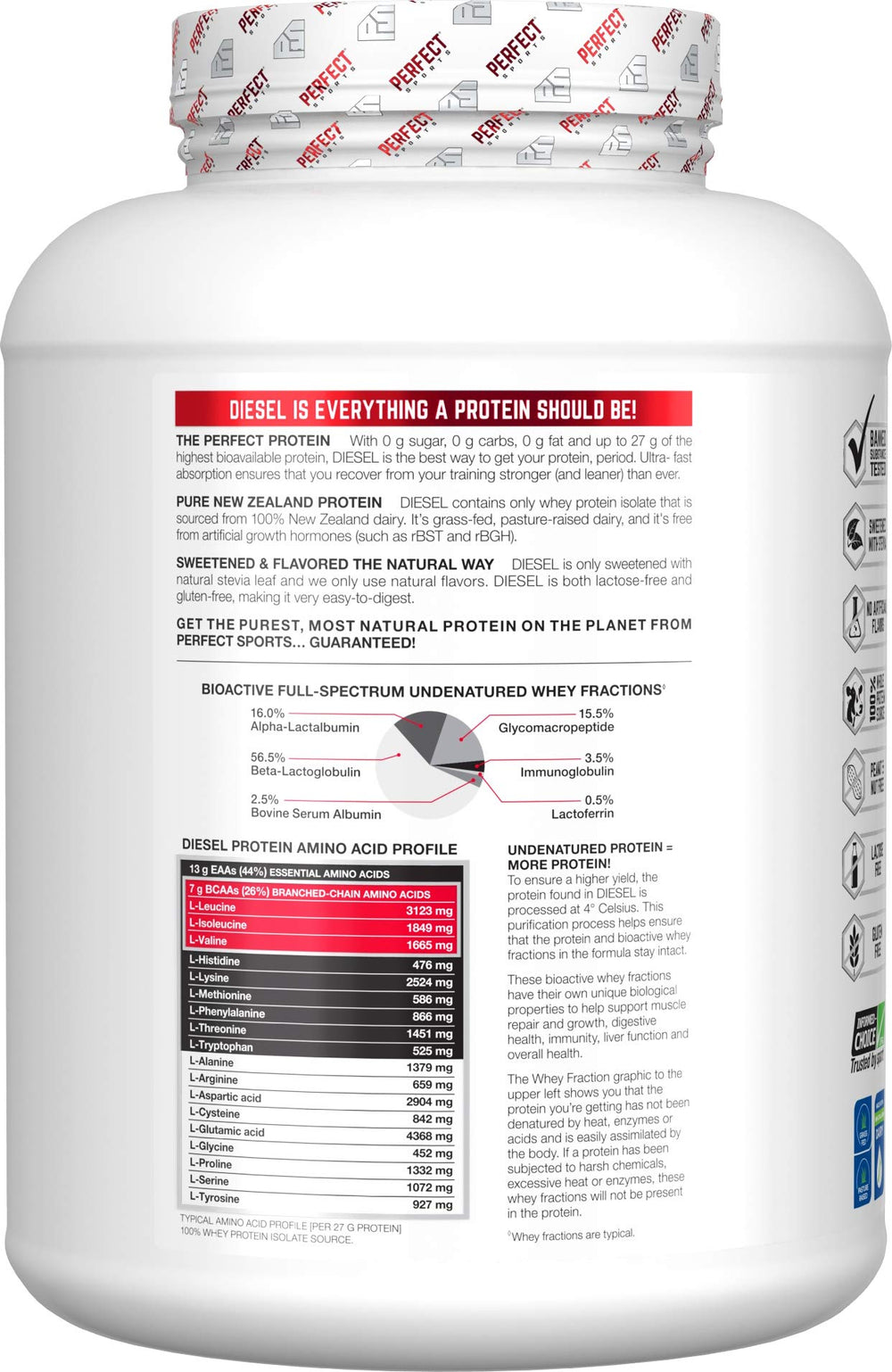 Perfect Sports Diesel banana shake image demonstrates creamy texture ideal for post-workout recovery