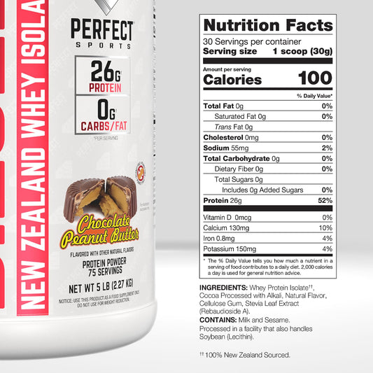 Diesel whey protein isolate label highlights stevia sweetening and clean ingredients.
