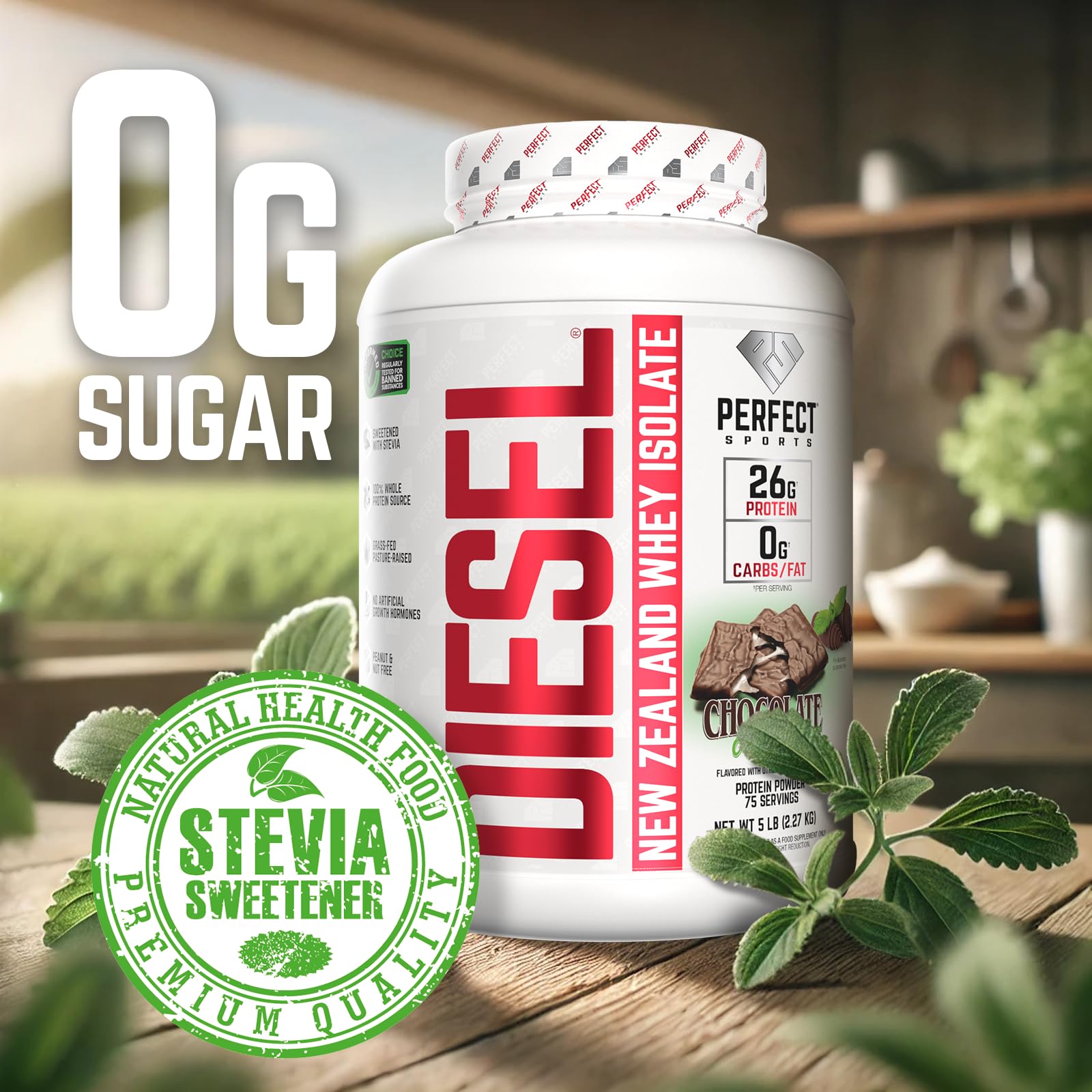 Chocolate mint flavored Diesel shake with inviting color and texture.