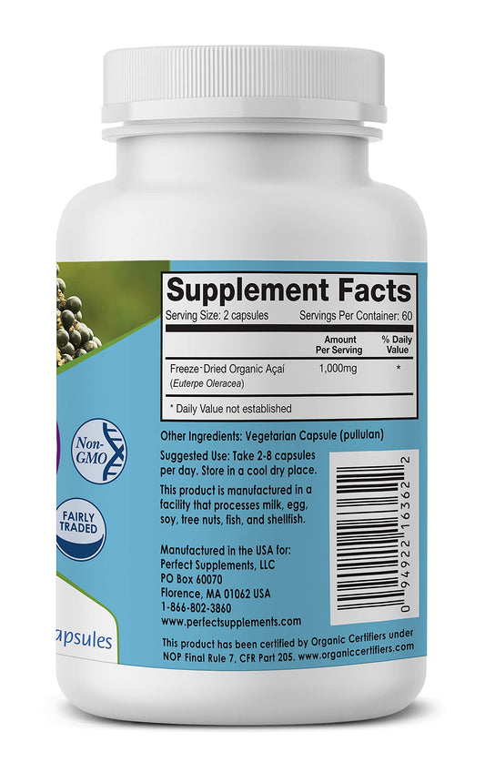 Perfect Supplements Acai bottle pour showing easy daily intake