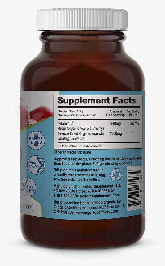 A Perfect Supplements Acerola powder scoop for convenient daily serving