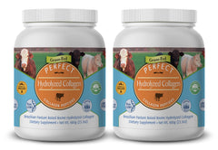 Perfect Supplements hydrolyzed collagen bottle showing all-natural formula for skin and joints