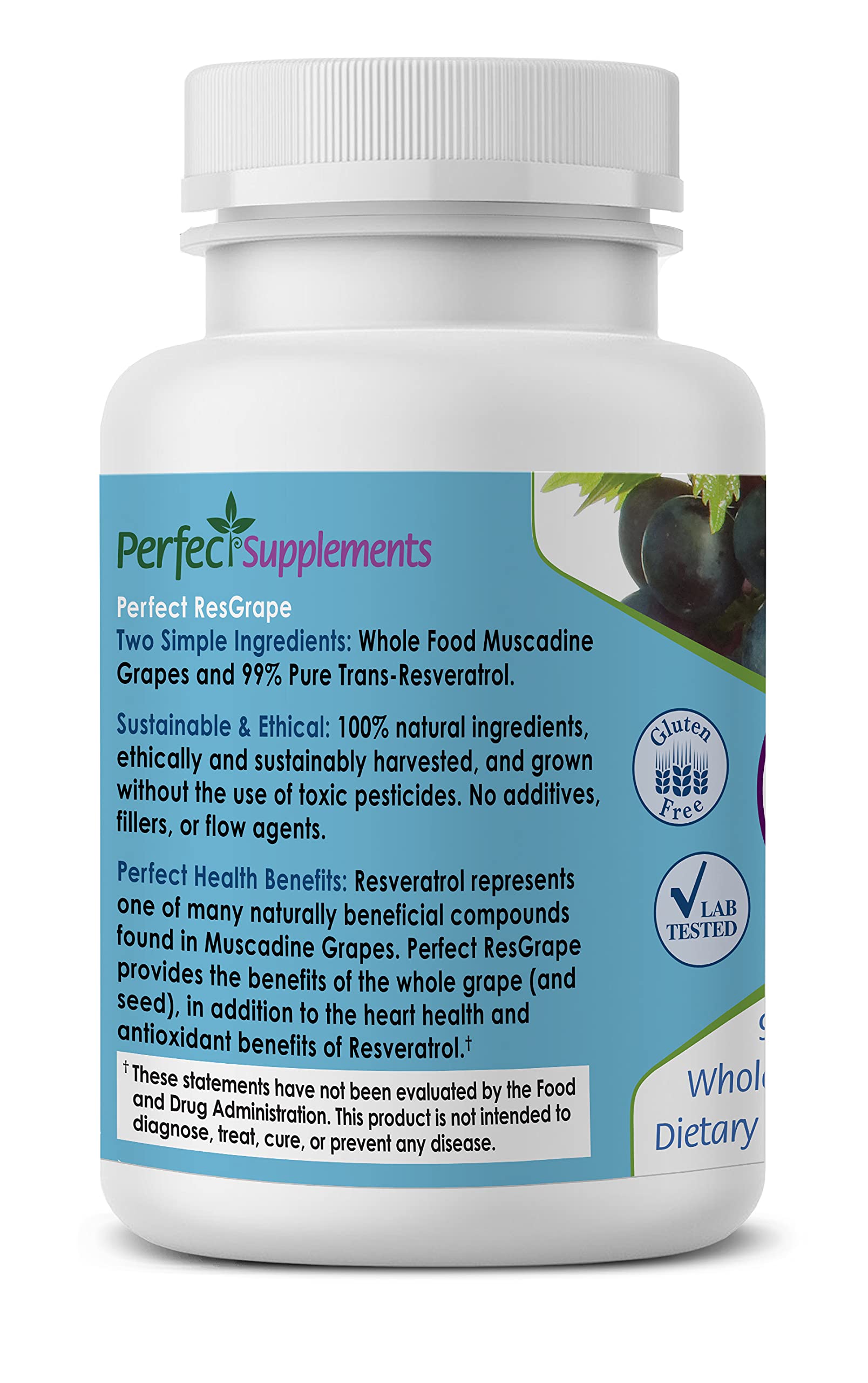 Perfect Supplements ResGrape organic muscadines image highlighting natural antioxidants.