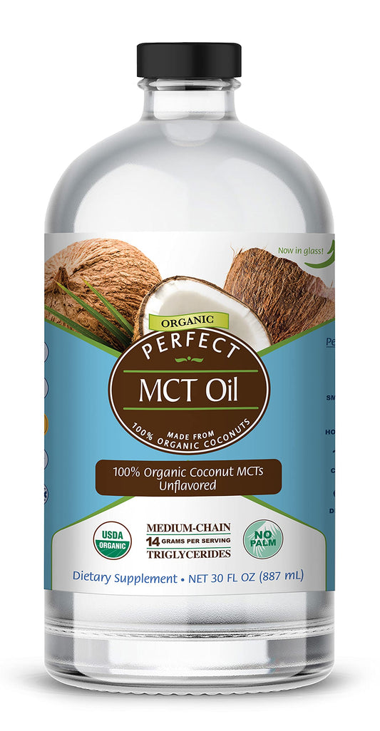 Perfect Supplements MCT Oil 30oz bottle for daily energy.