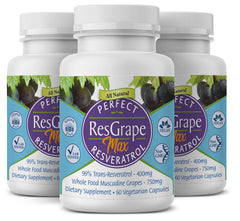 Perfect ResGrape Max bottle front with clear antioxidant blend label