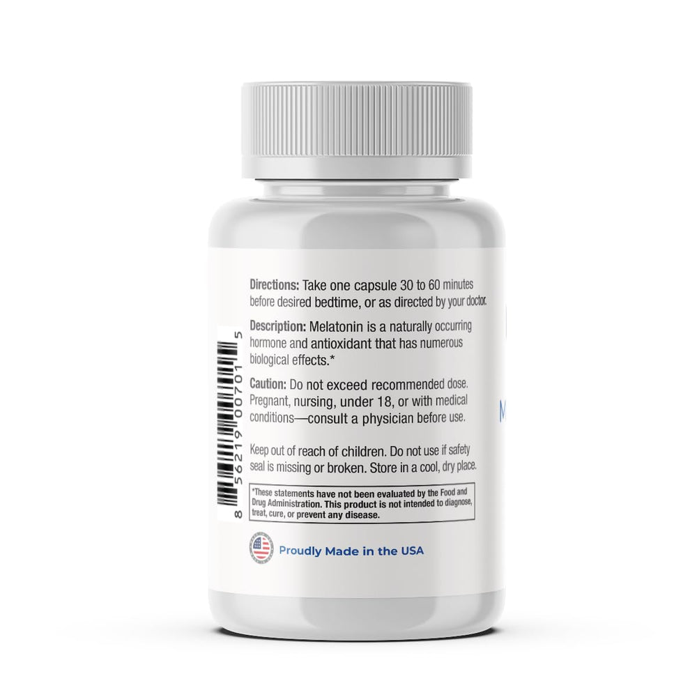 Gluten-free packaging for Perfect Vitamin melatonin 60mg supports dietary needs.