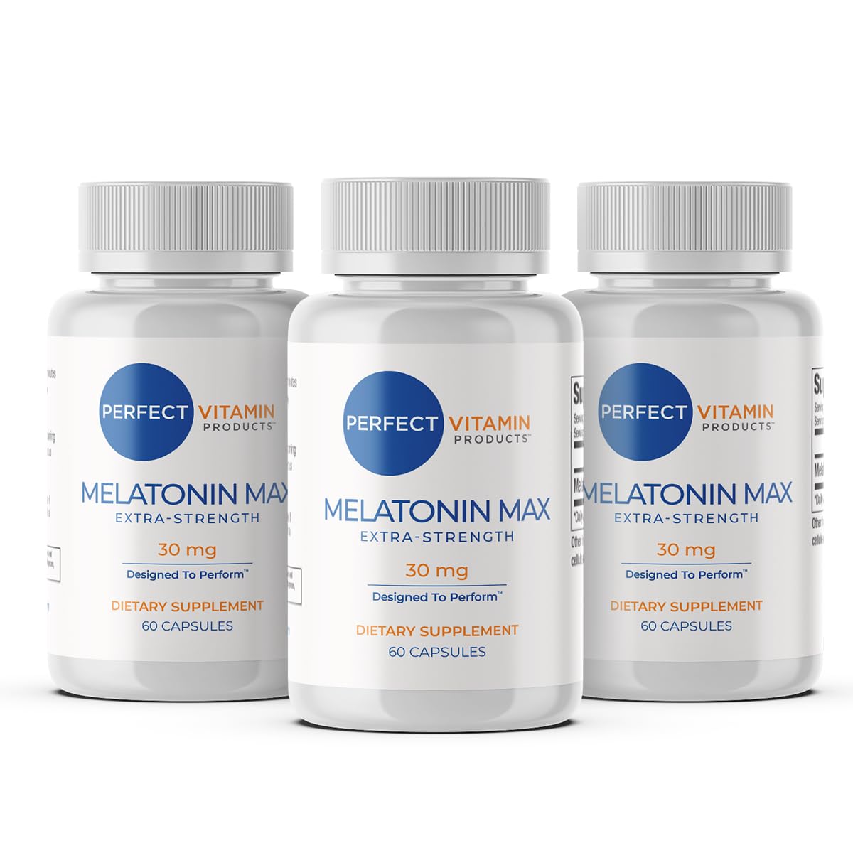 Perfect Vitamin Melatonin Max capsule closeup for nighttime routine support