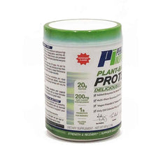 Performance Inspired plant protein powder scoop highlights 20g protein per serving.