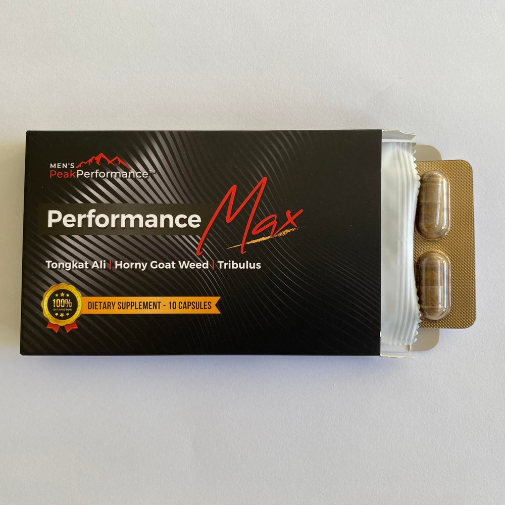 PerformanceMax packaging mockup for premium, science-backed ingredients.