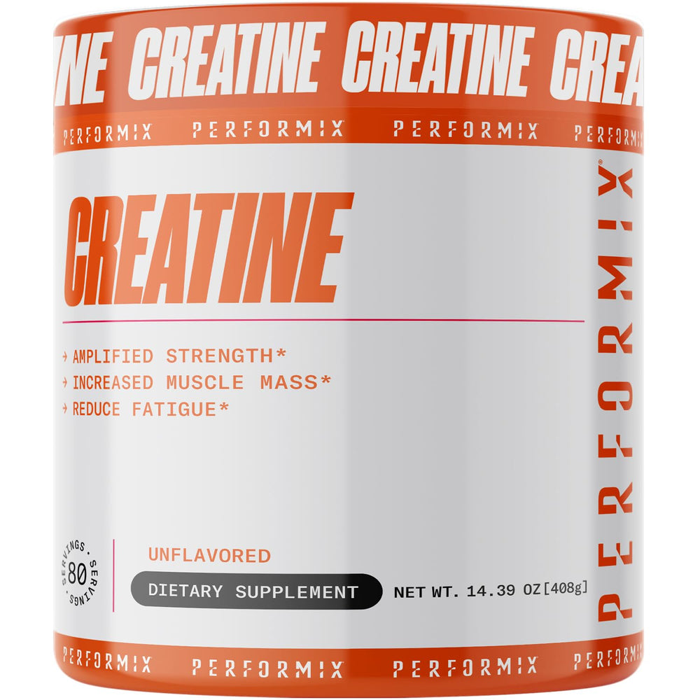 PERFORMIX Creatine Monohydrate 5g serving with scoop ready for workouts.