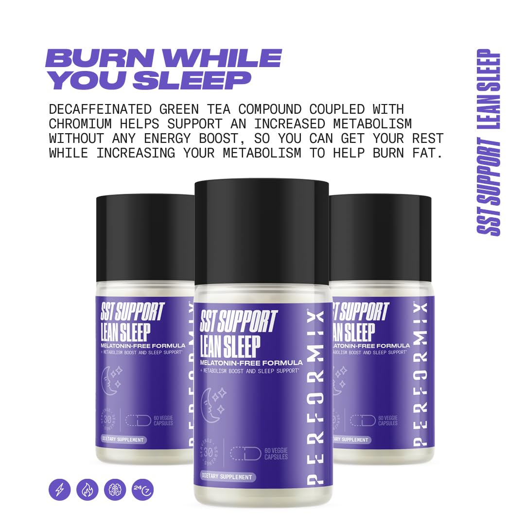 Back label of PERFORMIX SST Lean Sleep listing GABA and minerals
