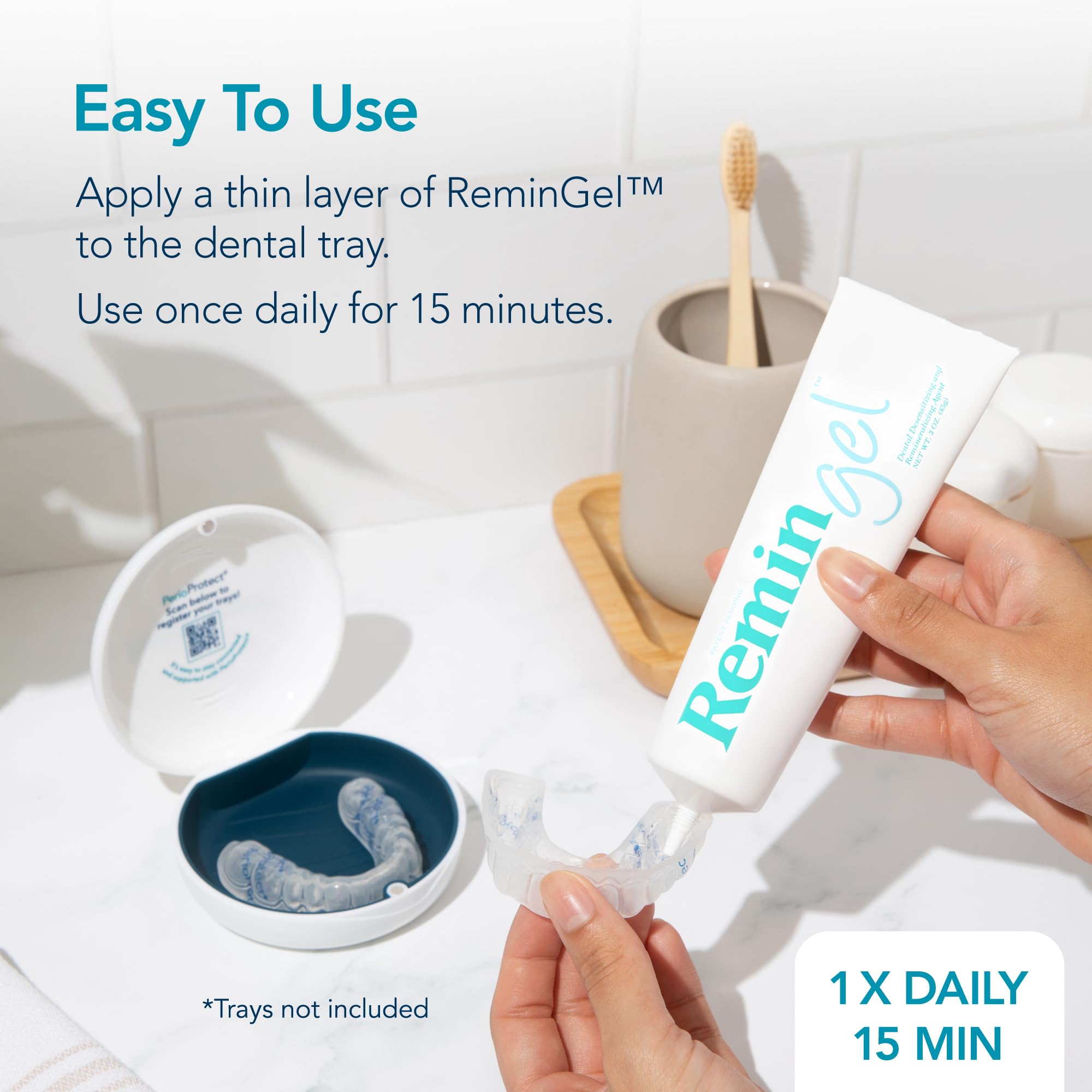 Application closeup of ReminGel for precise daily use.