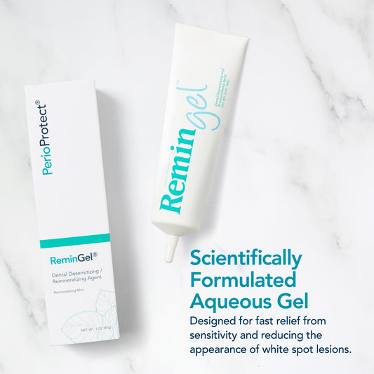 ReminGel gel swatch demonstrating texture for enamel remineralization.