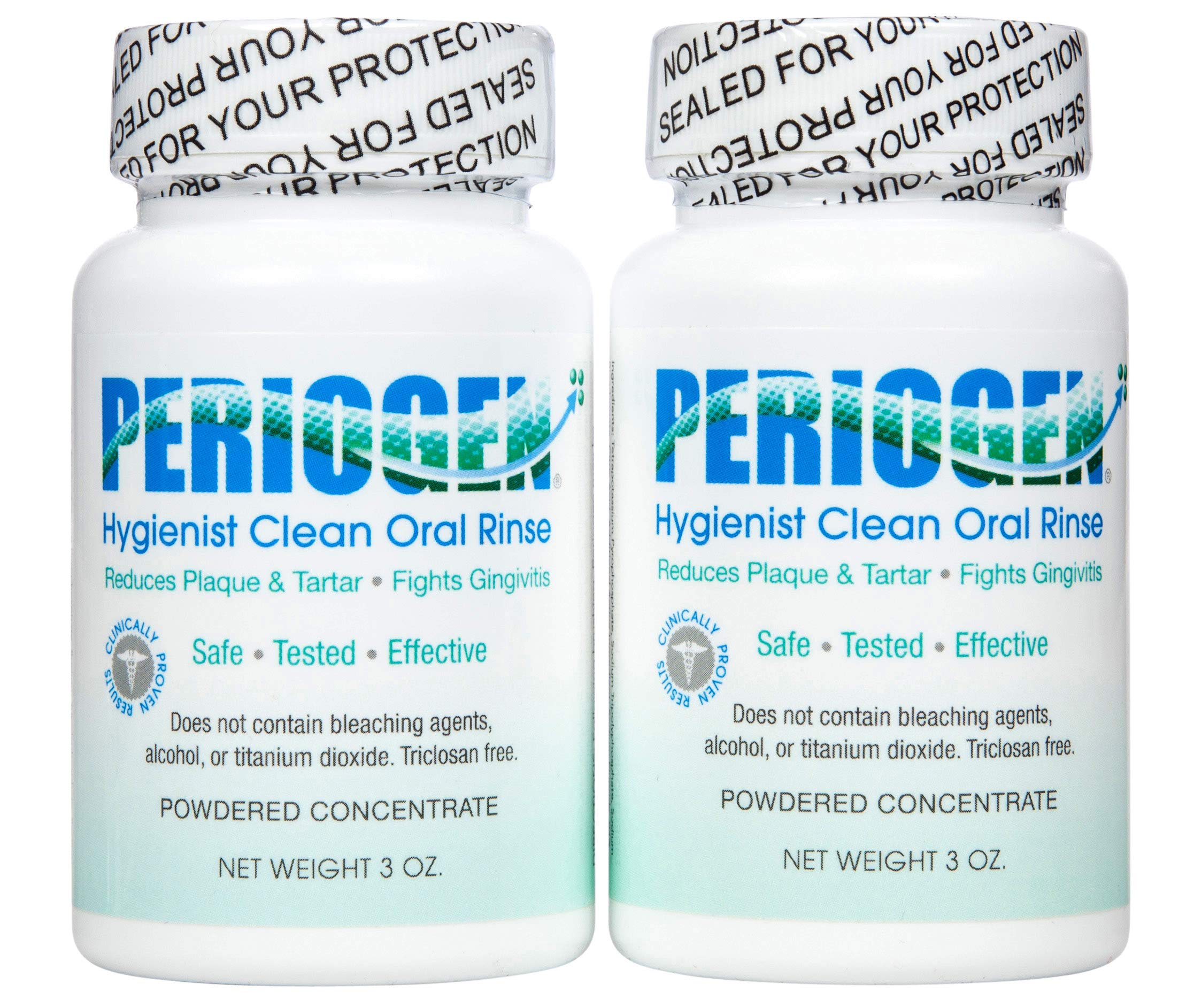 Periogen oral rinse bottle pour supports tartar control in daily use
