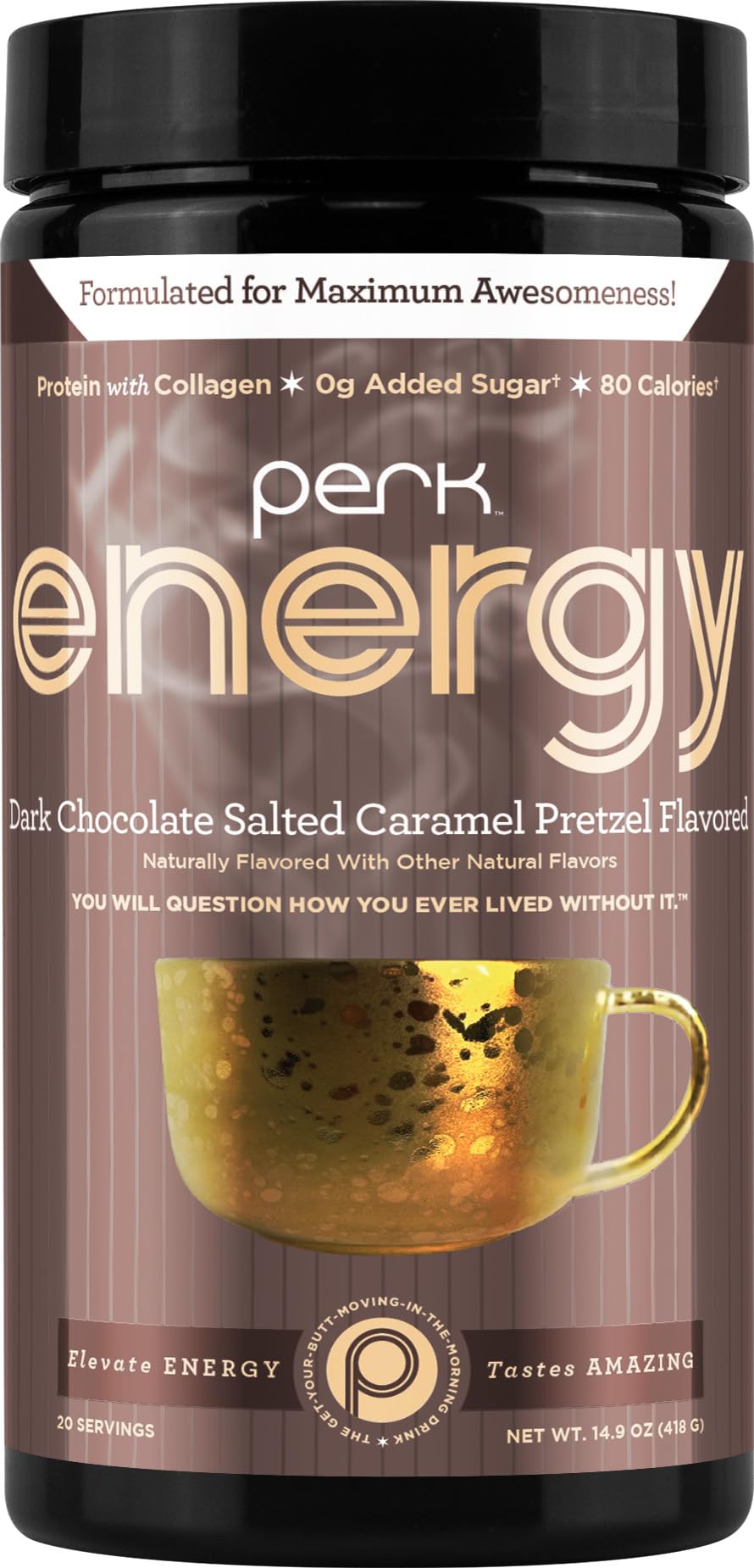 Perk Energy Drink Mix – Dark Chocolate Salted Caramel Pretzel, 20 Serv ...