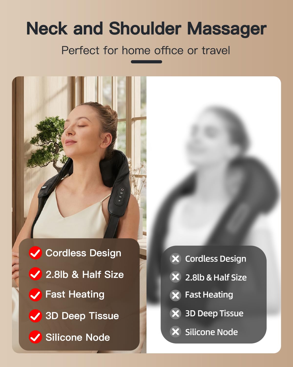 PERLEVI heat function delivers soothing warmth for muscle comfort