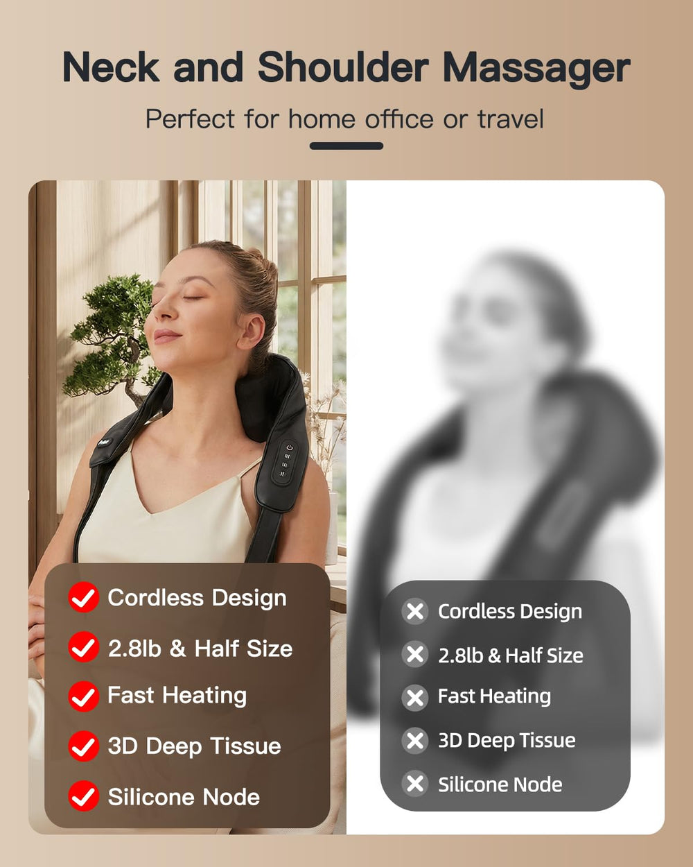 PERLEVI heat function delivers soothing warmth for muscle comfort