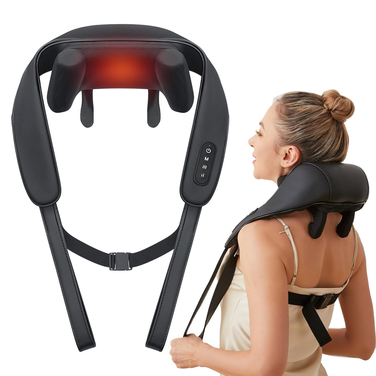 PERLEVI neck and shoulder massager with heat targets tension after long workdays