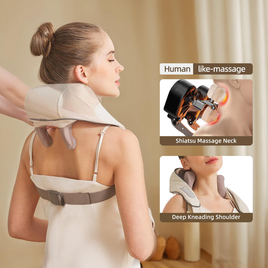 PERLEVI device showing shiatsu kneading nodes for spa-like relaxation.