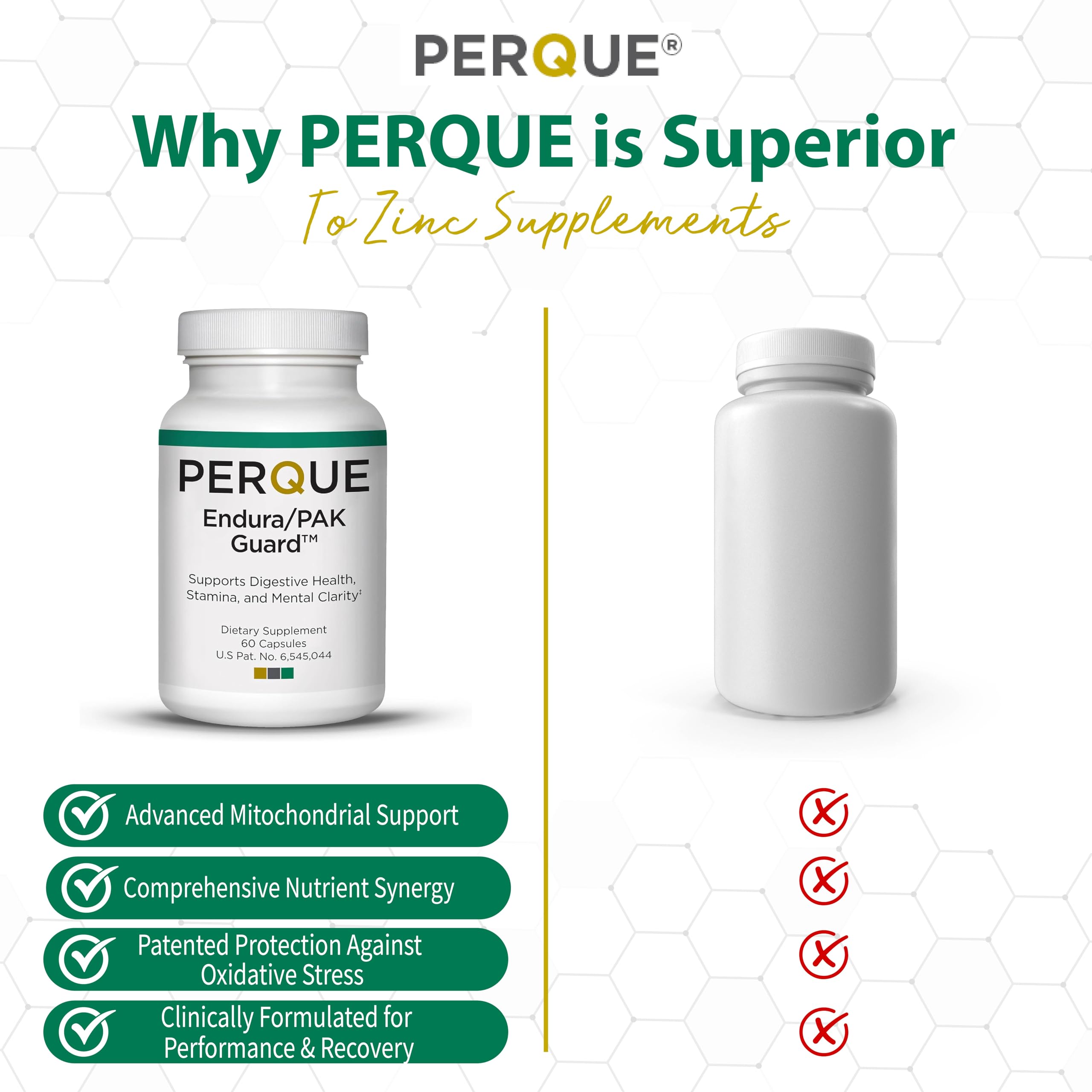 PERQUE Endura/Pak Guard capsules shown being dispensed for easy use