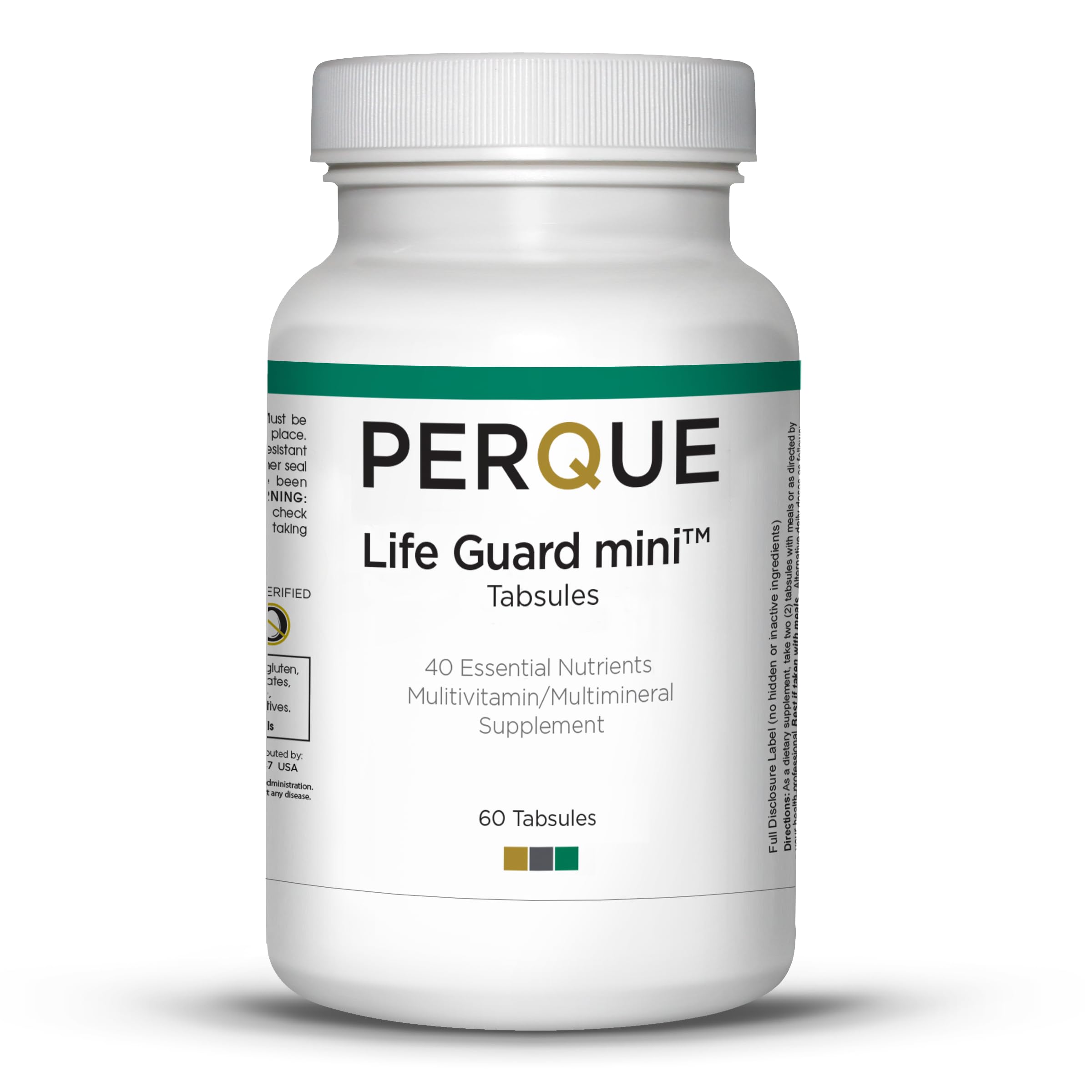 PERQUE Life Guard Mini Tabsules bottle front view, convenient daily supplement.