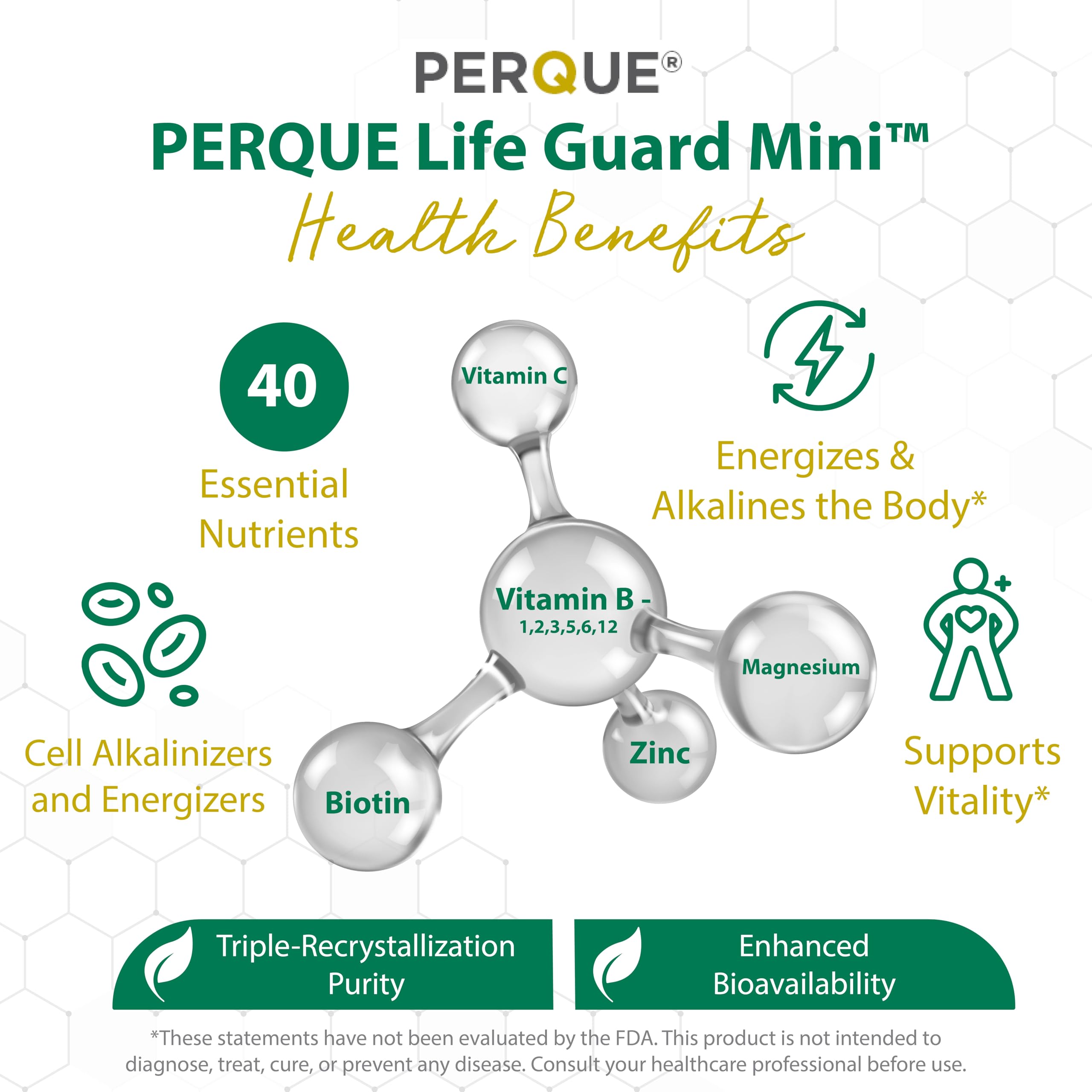 PERQUE Life Guard Mini Tabsules label close-up showing nutrient details.