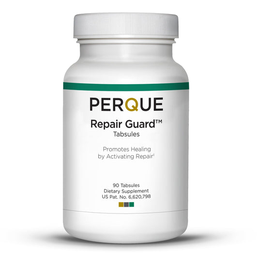 PERQUE Repair Guard bottle front highlights hypoallergenic formulation and organic base.