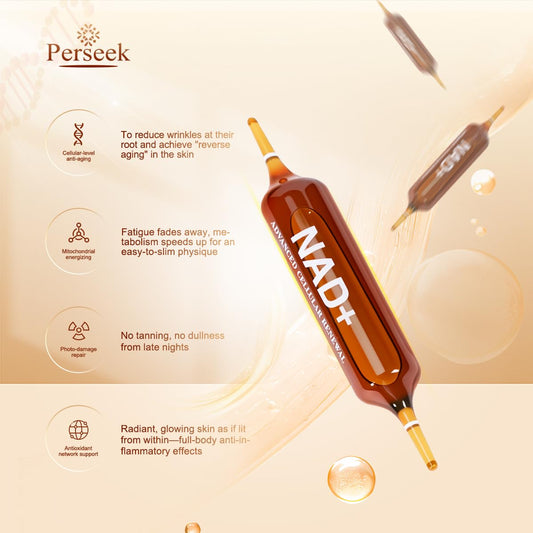 Perseek NAD+ 1200mg liquid vial pack for convenient daily use.