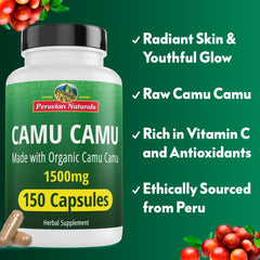 Camu Camu powder teaspoon measuring the natural vitamin C content from berries.