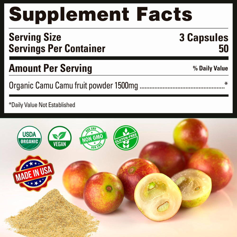 Sourcing note: Peruvian Naturals Camu Camu from sustainable Peruvian farms supporting local farmers.