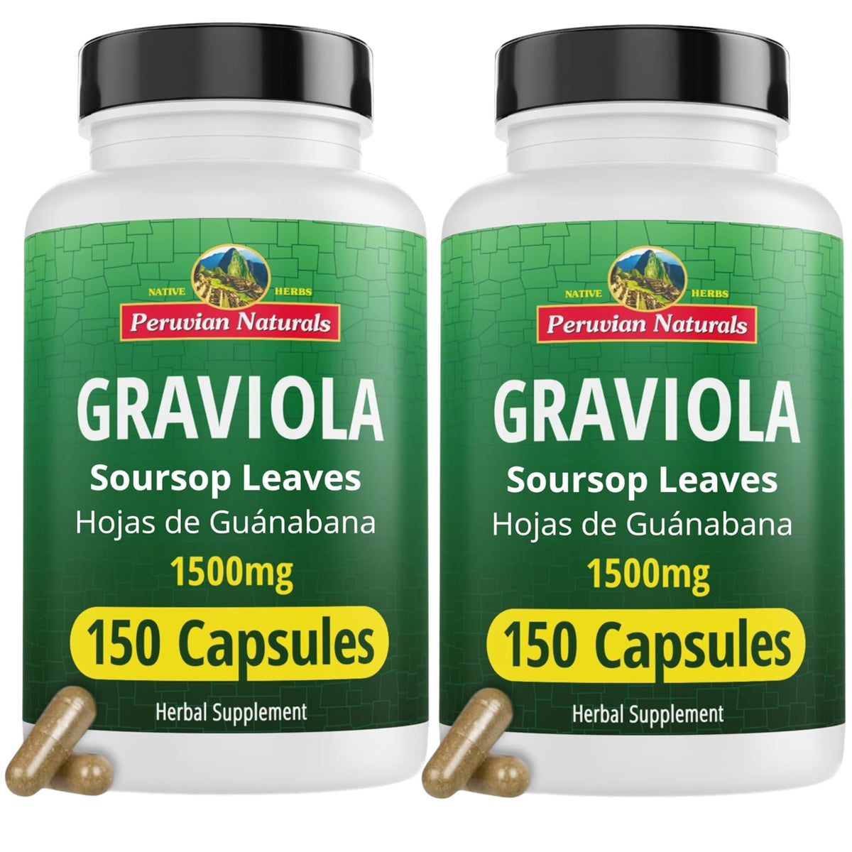Peruvian Naturals Graviola capsules bottle for daily wellness routines