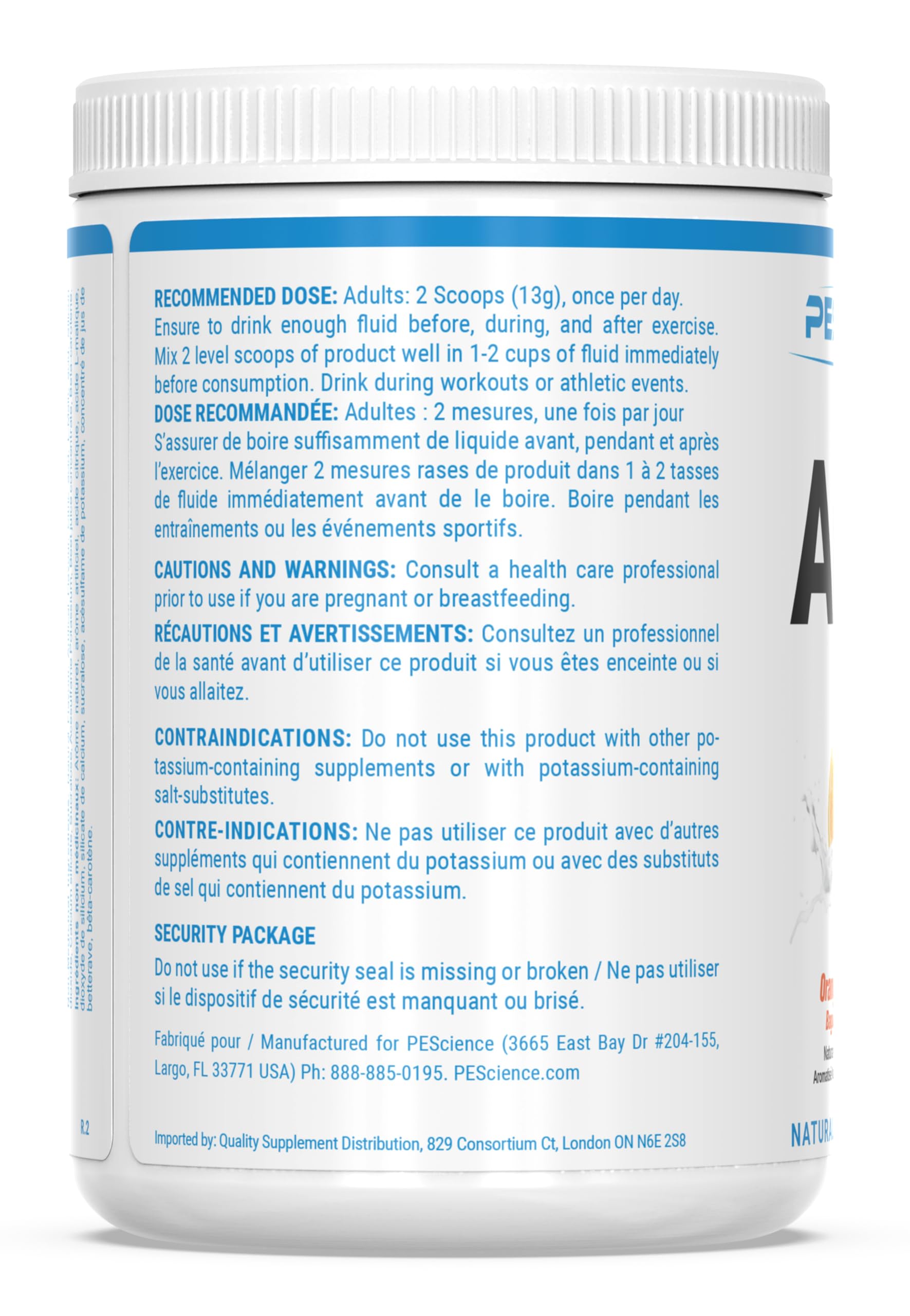 Glass with PEScience Amino IV dissolved for electrolytes and hydration