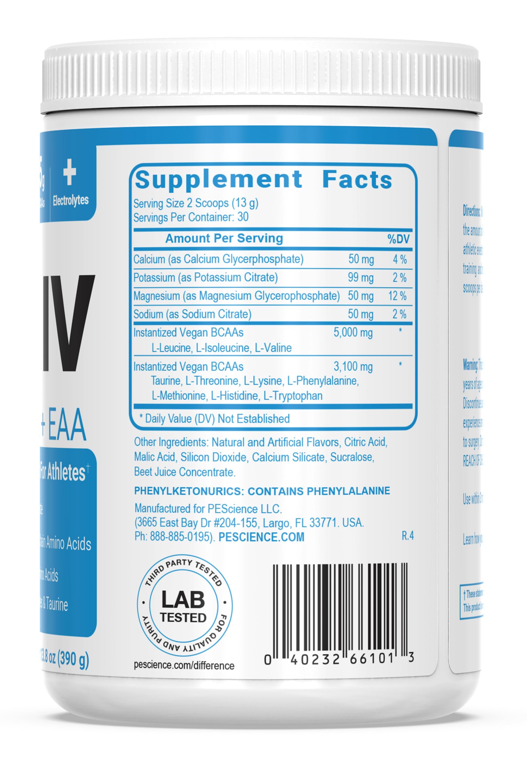 Intra-workout sip of Amino IV provides electrolytes without sugar.