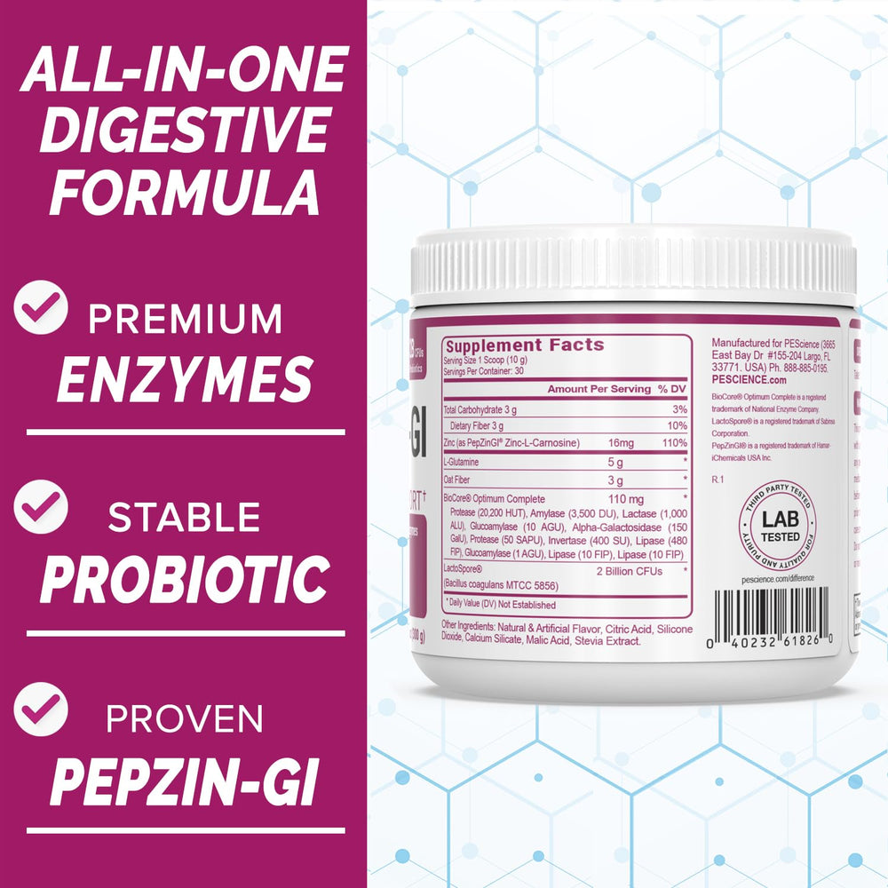 PEScience Complete-GI tub on counter ready for daily routine support.