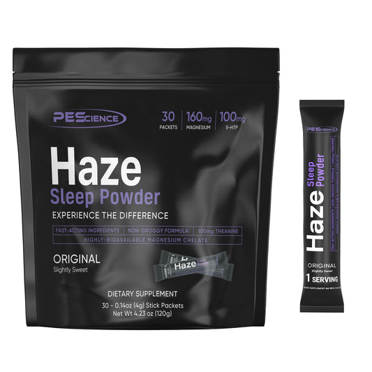 PEScience Haze Sleep Powder bottle for a calm nightly ritual