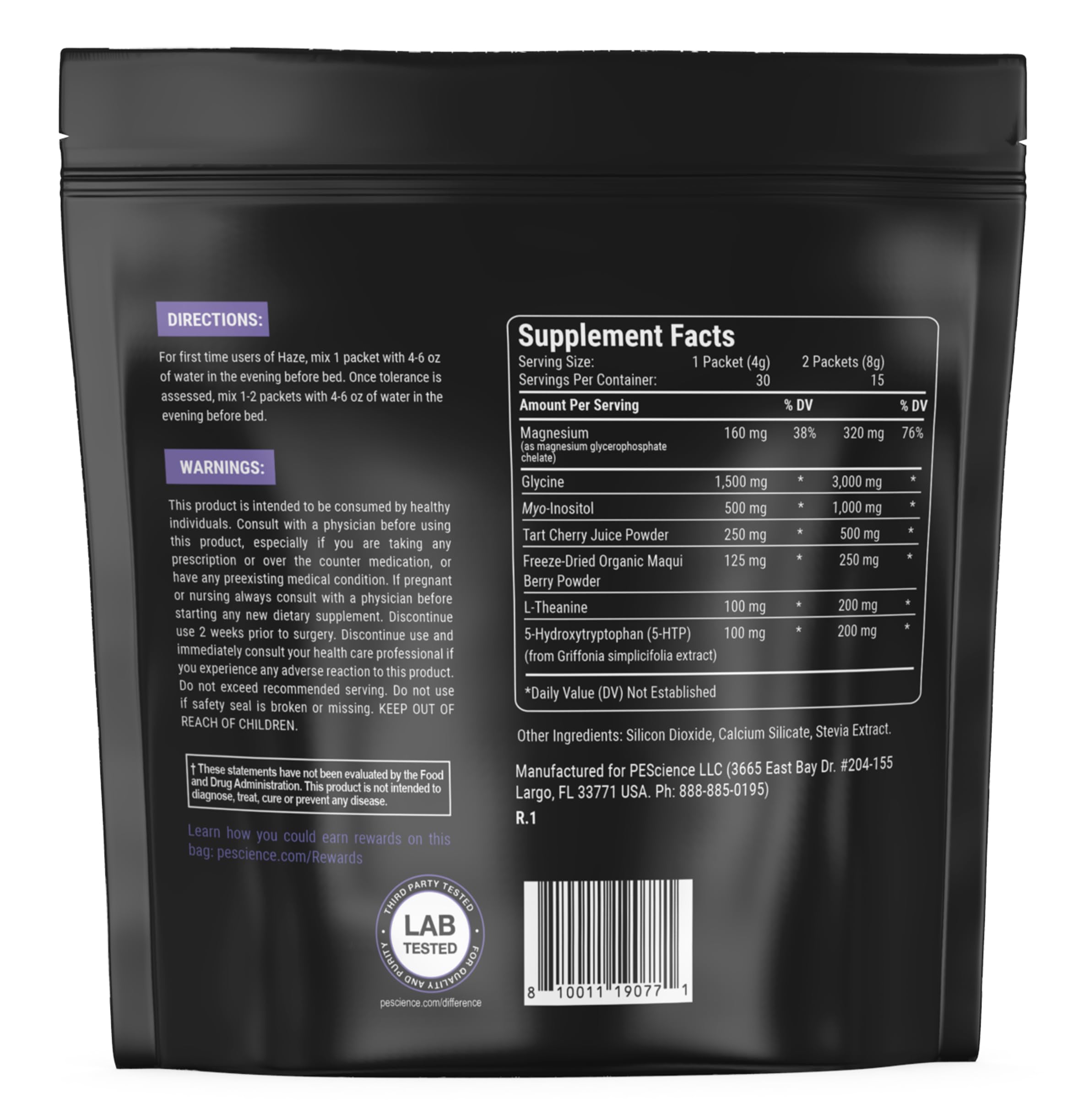 PEScience Haze Sleep Powder dispense area for easy pouring