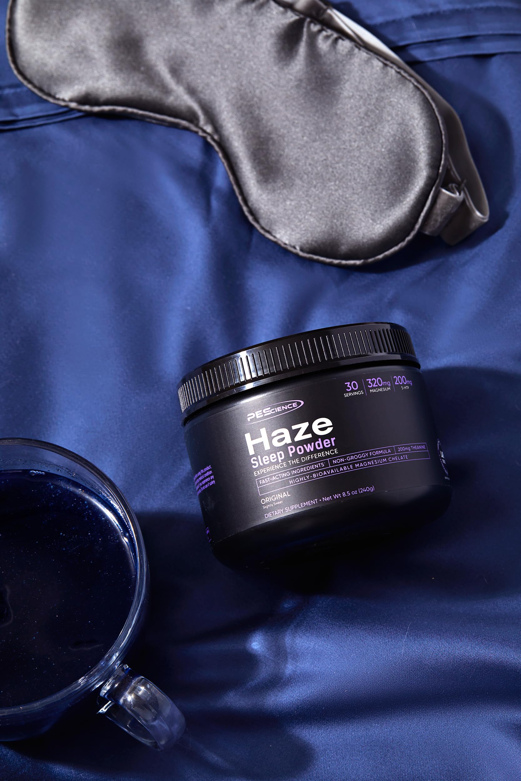 PEScience Haze Sleep Powder packaging highlights resealability