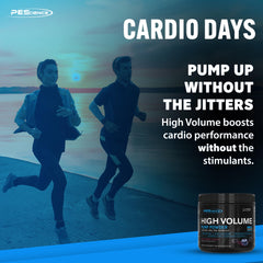 PEScience High Volume HydroMax and electrolytes visual stressing hydration during workouts.