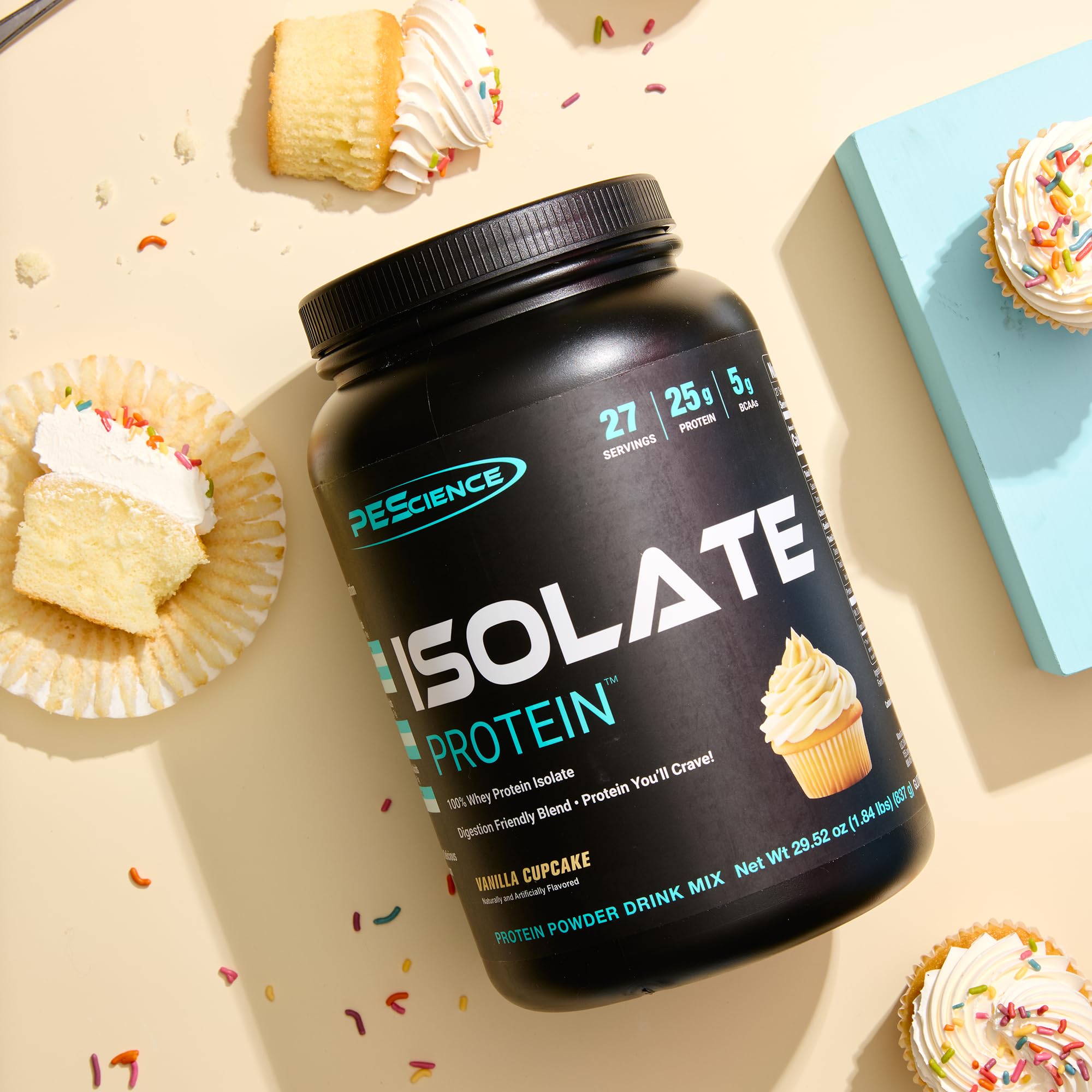 PEScience Isolate vanilla cupcake low-carb profile for keto plans