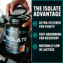 PEScience Isolate Gourmet Chocolate shake shown for fast absorbing post workout recovery