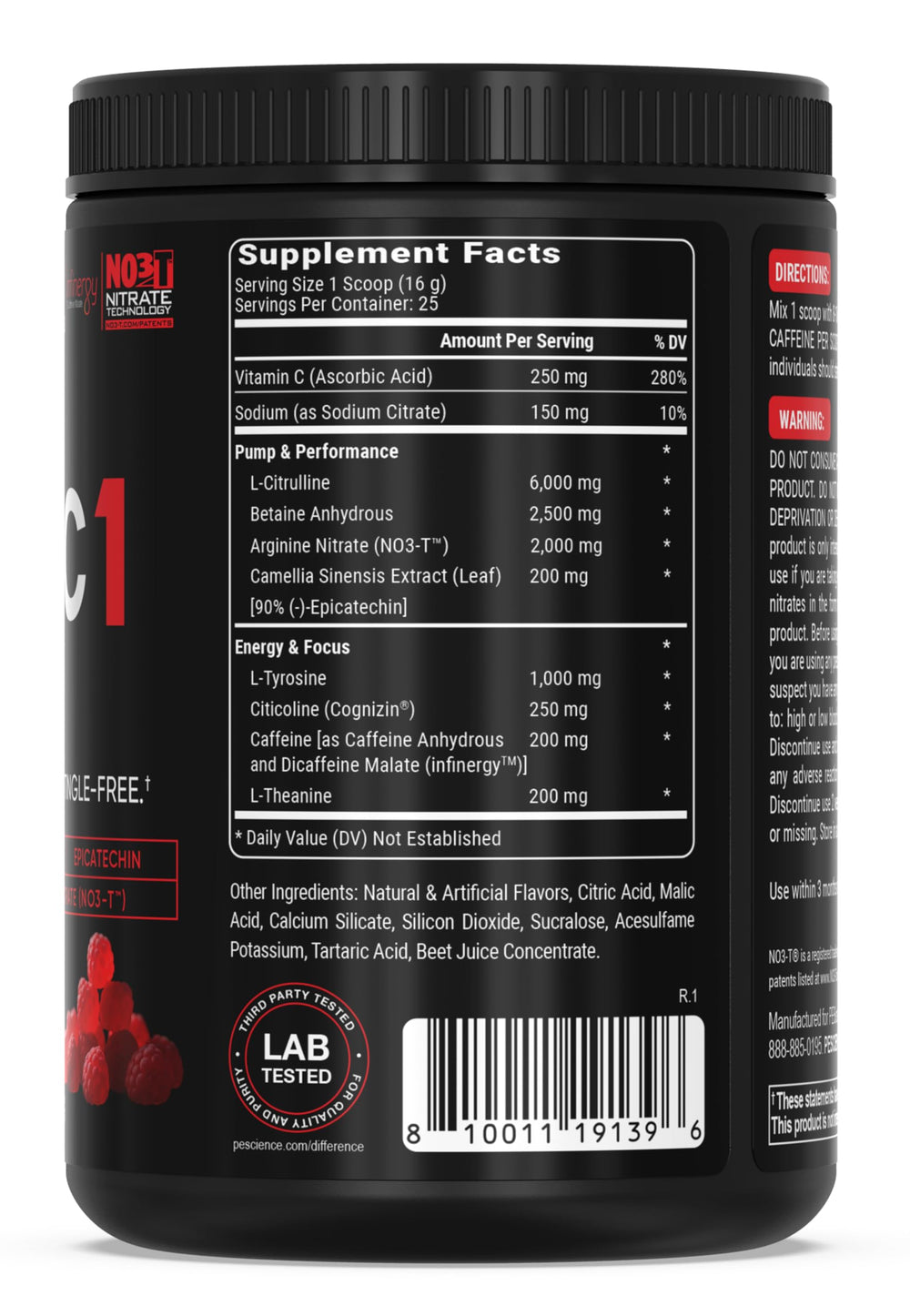 PEScience Prolific-1 caffeine-sources highlight fast and steady energy for workouts