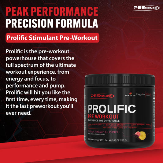 PEScience Prolific scoop-dispensing image highlighting quick, convenient serving