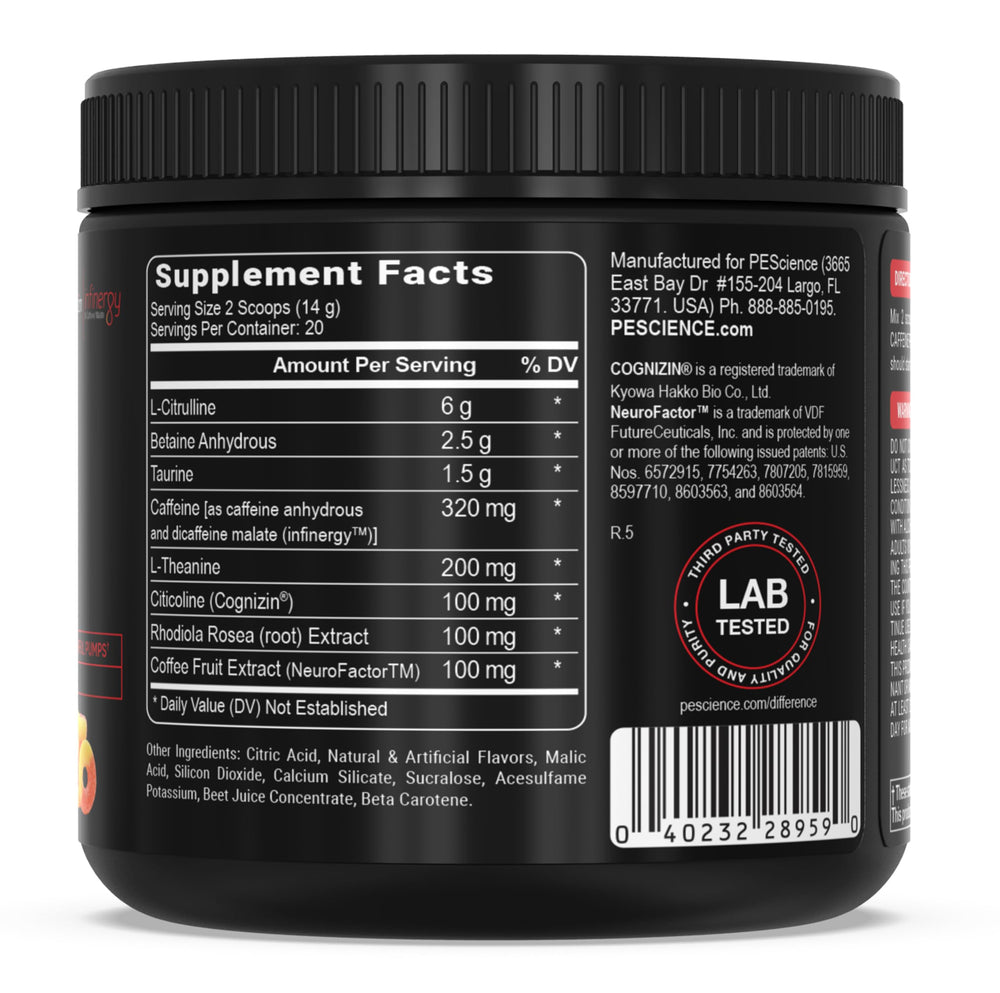 PEScience Prolific two-scoop serving prepared for workout fueling