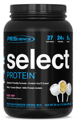 PEScience Select Protein Cake Pop tub front for a lean, delicious protein boost.