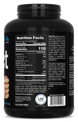 Front tub label shows gluten-free and keto-friendly features.