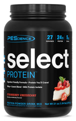 PEScience Select Protein Powder Strawberry Cheesecake bottle for a tasty protein boost.